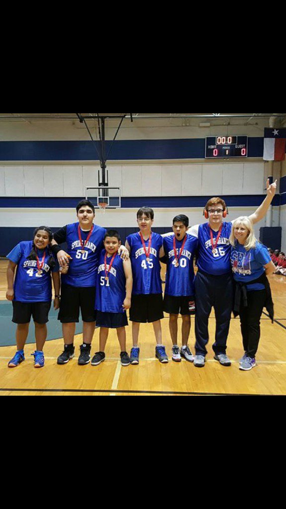 SB IST Special Olympics basketball bronze medal winners <a href="/ScottMuri/">Scott Muri</a> @SBISD_CSH <a href="/sbisdathletics/">Spring Branch ISD Athletics</a> <a href="/SBHFTA/">SBHFTA</a>