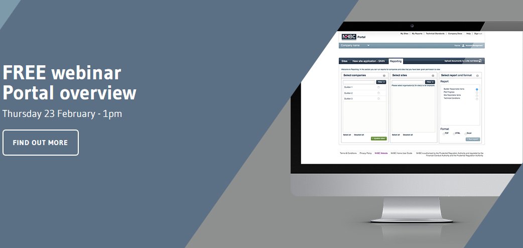 Our next FREE webinar, this time providing an overview of the NHBC Portal, is taking place this Thursday at 1pm. nhbc.co.uk/ProductsandSer…