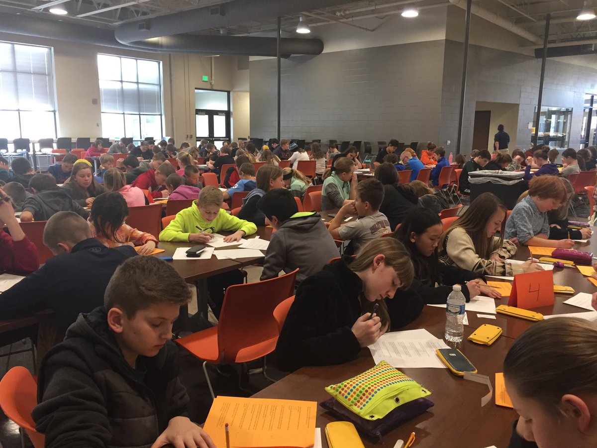 MrsOsheimRMS's tweet photo. Ripon Middle School hosted 120 students for our 2nd annual math meet last Monday. Look at all that brain power! #RiponWiProud #RASDTC https://t.co/pZZtEW9vXX