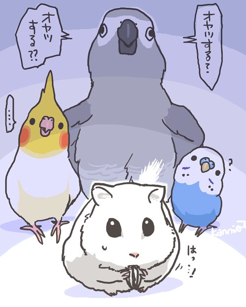@kanmiQ リクエストで「かんみさんが鳥の次に好きな動物とのイラスト!」と頂いて、「鳥の次に好きなの…フクロウ…ハシビロコウ」と全部鳥だったのに気付いてビックリしました^^;色々悩んだ結果、鳥以外の動物は同ラインで好きですがパッと思いついた子がコチラ!誰だか分かるかな? 