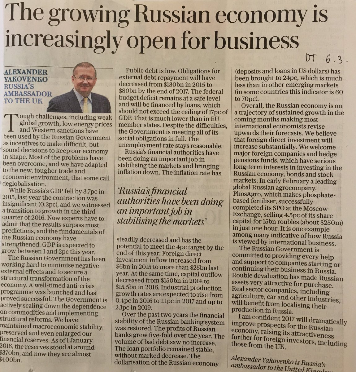 Amb_Yakovenko's tweet photo. Read my article for today's @Telegraph https://t.co/uterTgFIxf https://t.co/Q2UV42oGjA