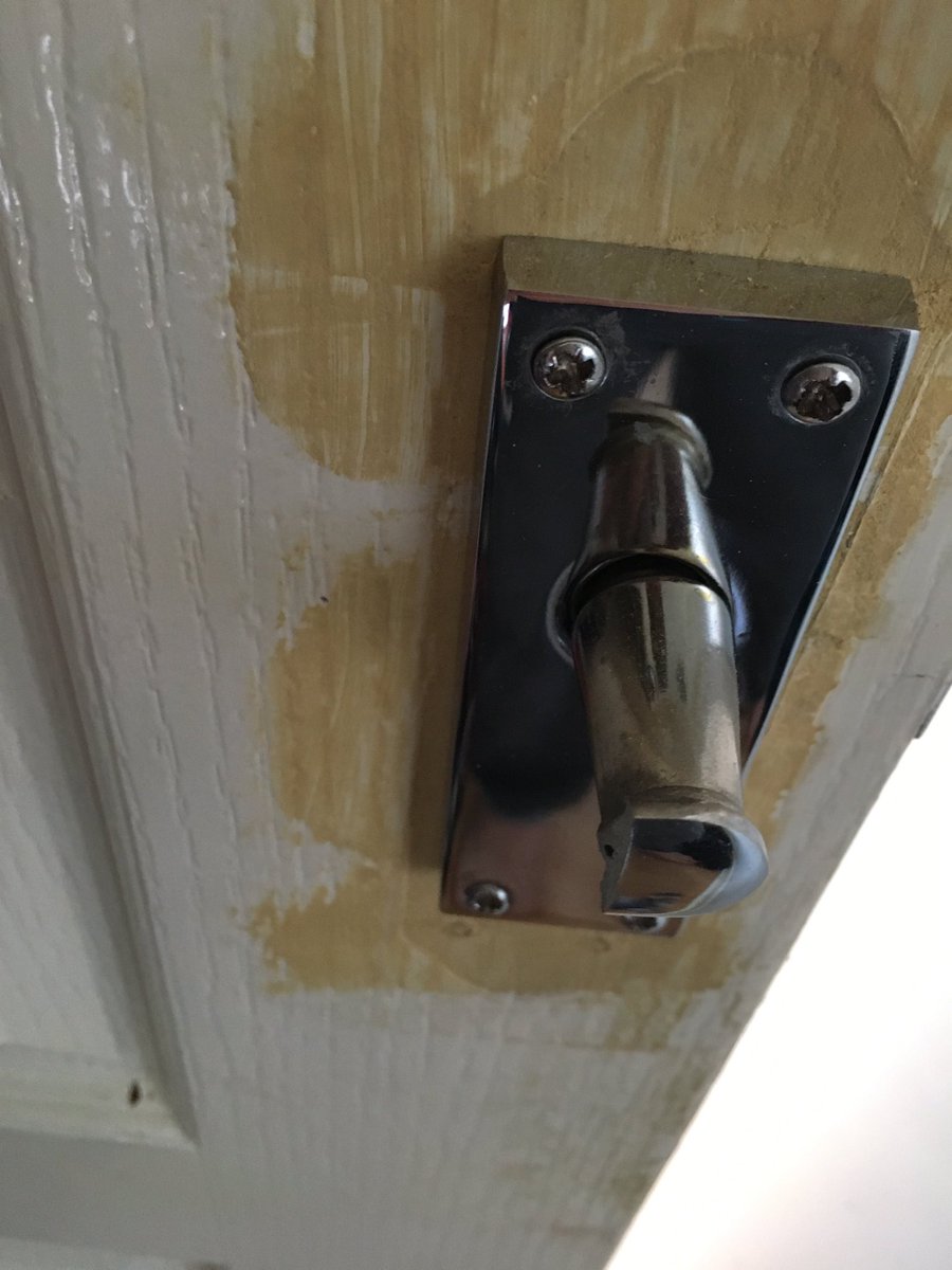 Jackofcourse_'s tweet photo. door handle snapped off my bedroom door and I had to bash through he door, not unlike The Shining, using my great uncles bayonet... https://t.co/NF2h1TBbFL