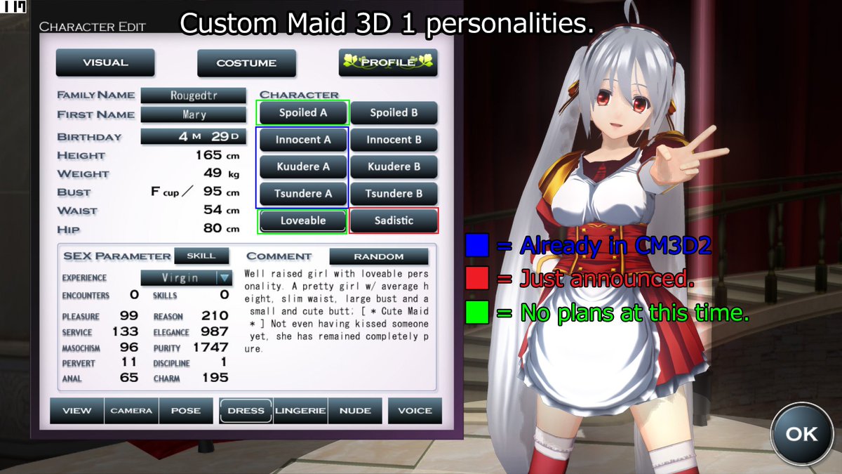 Kasumeido On Twitter Sadist Personality Has Been Announced For Cm3d2
