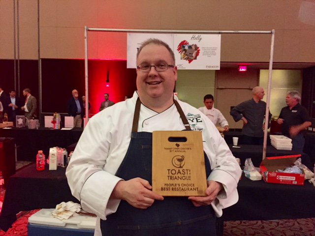 RaleighMarriott's tweet photo. Congratulations to Rye Bar & Southern Kitchen for winning People's Choice Award for Best Restaurant at #ToasttotheTriangle Go Chef Mike!!! https://t.co/4cYrefn6iT