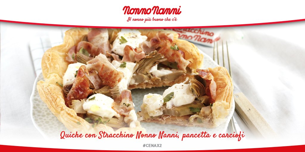 nonnonanni_it's tweet photo. Un amore di #quiche! Provala con #Stracchino, #pancetta e #carciofi per gustare una romantica #cenax2. https://t.co/OpnBK2qEbP #NonnoNanni https://t.co/wRuoWEQDJ9