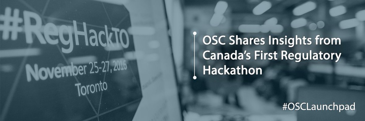 OSC_News's tweet photo. OSC Shares Insights from Canada’s First Regulatory Hackathon: https://t.co/OVpd9QbZpl #RegHackTO #OSCLaunchPad https://t.co/QBwaGCXQiq
