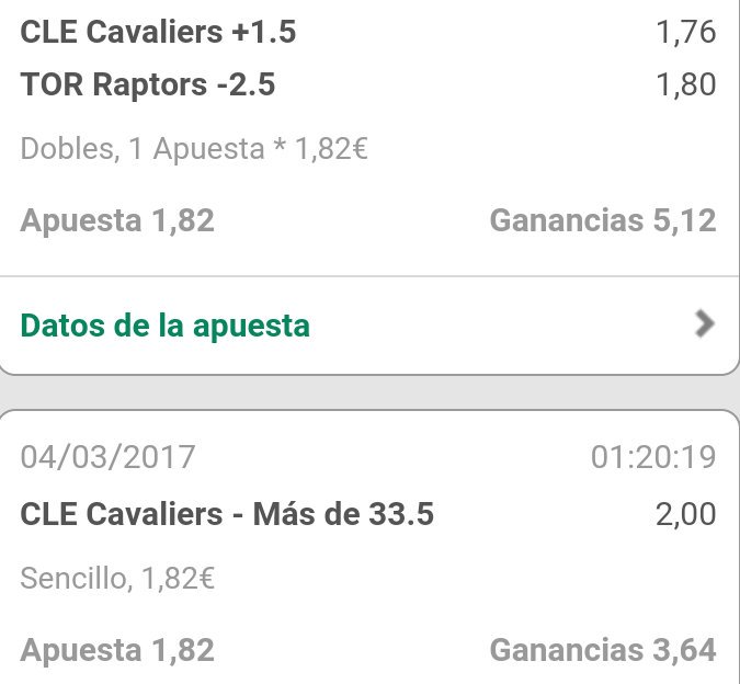 nbapicksesp's tweet image. Buenas a todos aqui os dejo un par de apuestas que he ganado durante esos dias.