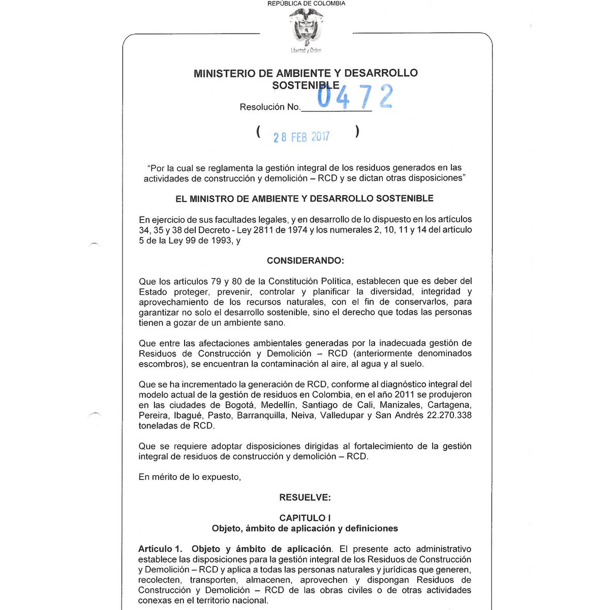 BEC_SUSTAINABLE's tweet photo. Mediante resolución 0472 de 2017 el @MinAmbienteCo reglamento la gestión integral de residuos de construcción y demolición (RCD)#actitudBEC https://t.co/z5aeo6Ji2g