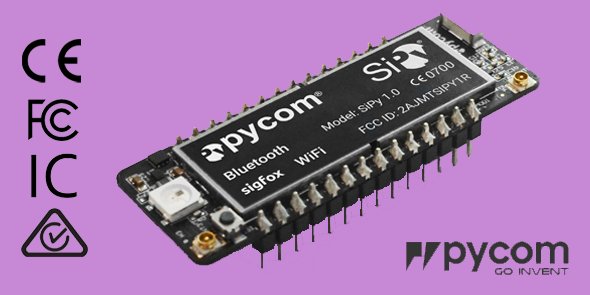 SGWirelessIoT's tweet image. It's a pass. This triple-network fellow #SiPy is the first Pycom dev board with CE FCC RCM &amp;amp; IC certification. Ready for @Sigfox everywhere!