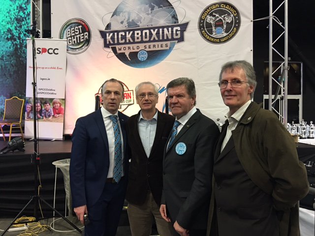 Kickboxing World Series Irish Open 2017 John Treacy <a href="/sportireland/">Sport Ireland</a> Brendan Dowling, Roy Baker and Professor Borislav Pelevich #kickboxing