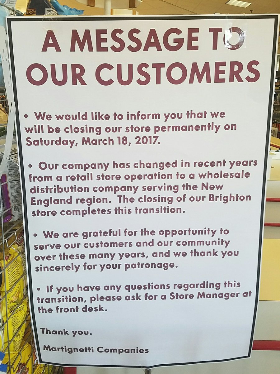 richkneece's tweet photo. MT: Sad to see the store go! "@universalhub #Martignetti Liquors announces the closing of it's final retail location (Soldiers Field Rd.)" https://t.co/XeNuxyscrx