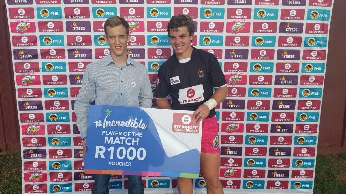 #SteinhoffKoshuisChamps full time score. 

Steinhoff Vishuis 95-5 Steinhoff Rhinos

The #IncredibleManoftheMatch is Wian van der Watt.