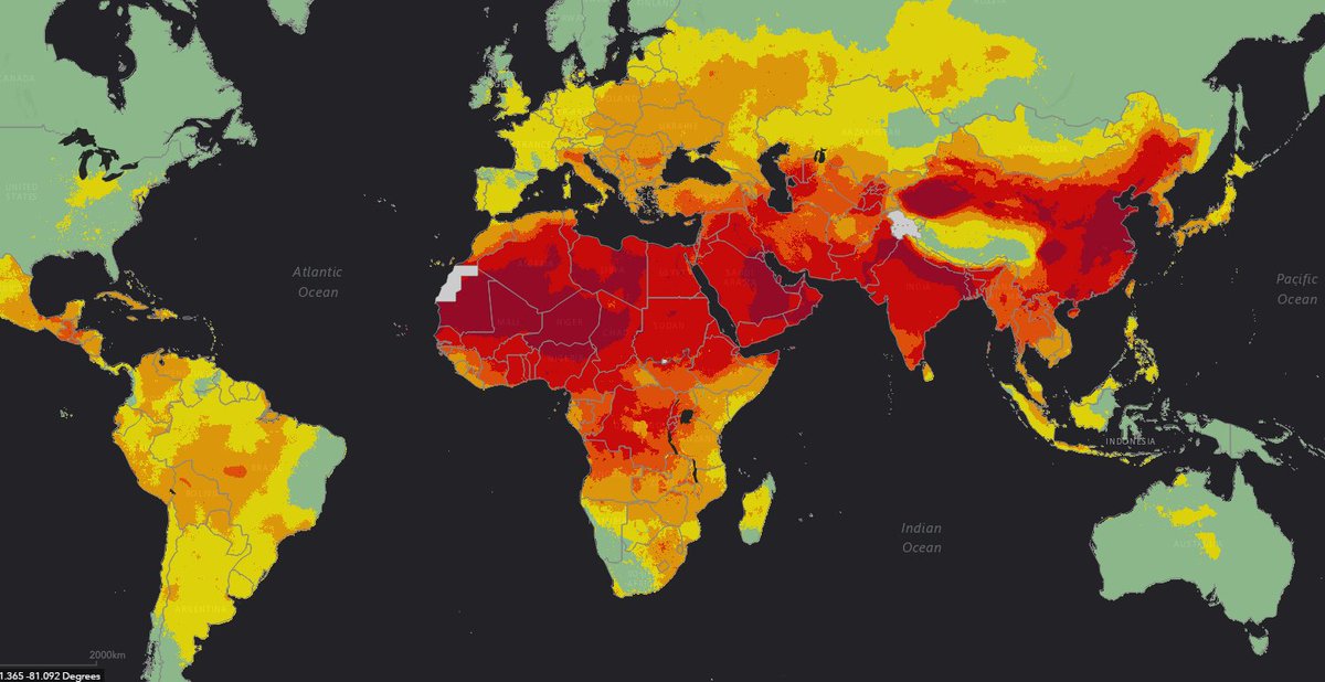 wef's tweet image. 92% of us are breathing unsafe air. This map shows just how bad the problem is wef.ch/2mvLXmt