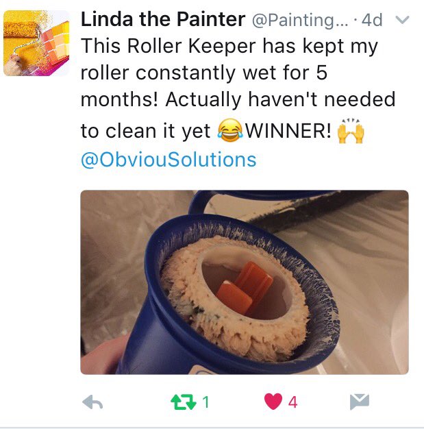 ObviouSolutions's tweet photo. Our customers say it best! #RollerKeeper @ObviouSolutions @Roller_Squeegee @MyPaintbrushUK @colemanstrade @costelloace @Aboffs_Paint https://t.co/mtm974kox9