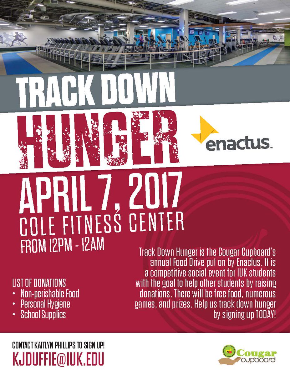 Last year Track Down Hunger proved to be a helping hand after the tornado disaster, we will continue to serve our students and community!