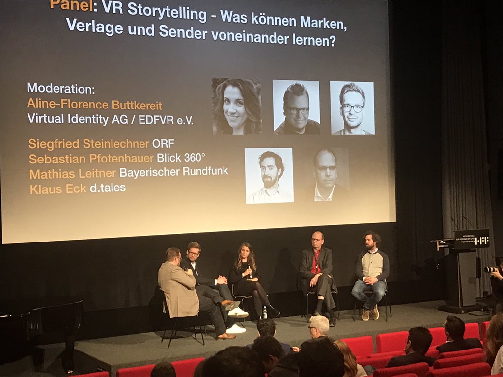 Mojsie's tweet photo. "360 Grad Video muss Experiences und Storytelling verbinden" Panel mit Sebastian Pfotenhauer #Blick #tdcv https://t.co/PPDe875lqe