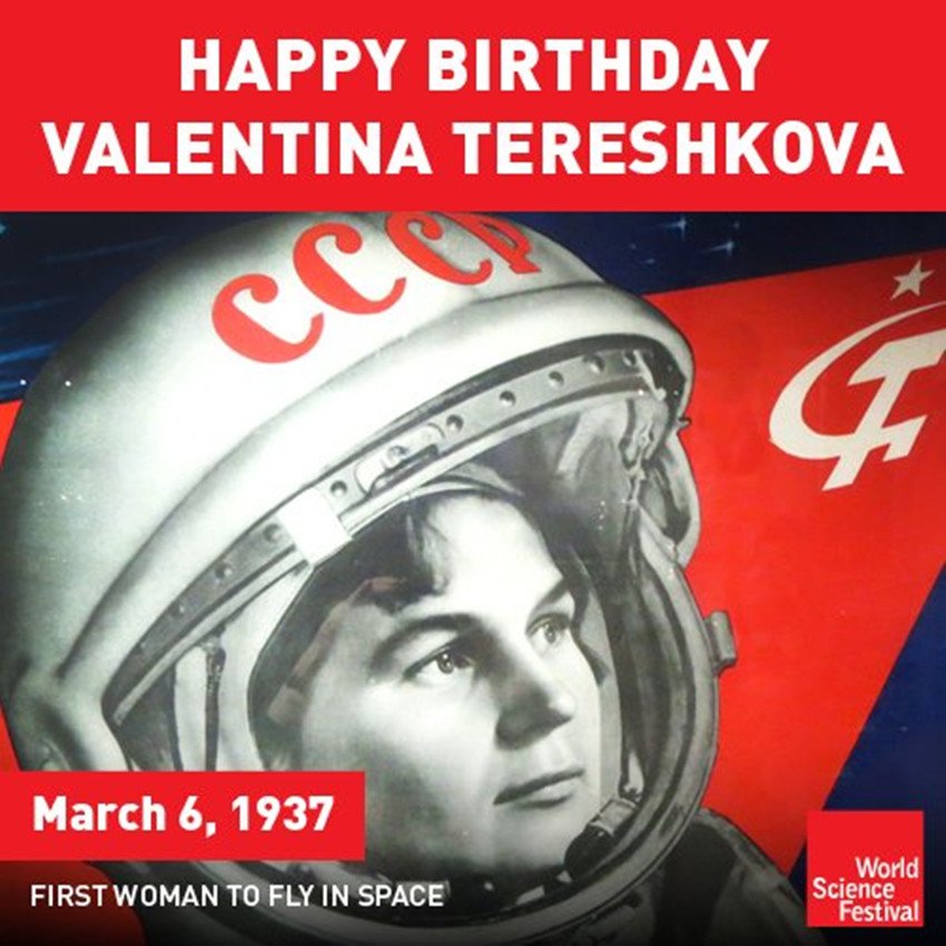 Happy 80th Birthday, Valentina Tereshkova, the first woman to fly in space! 