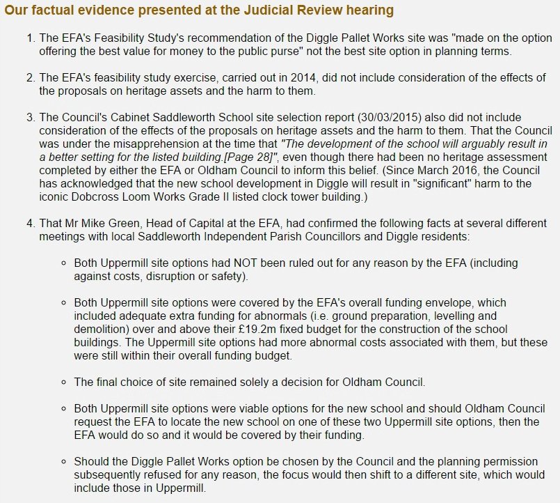 SaveDiggle's tweet image. The truth &amp;amp; facts (inc the full J.R report) about the new #Saddleworth School Judicial Review can be found here:savediggle.org.uk