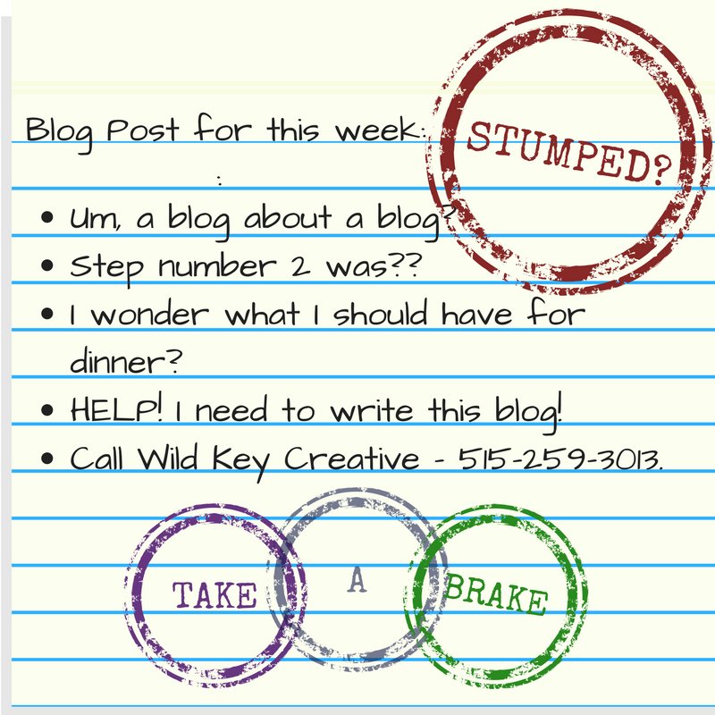 wildkeycreative's tweet photo. Having a hard time writing that newsletter? Blog got you down? Take a break! It will come to you! #wildkeycreative #writersblock #youcandoit https://t.co/0GBDb4yKF6