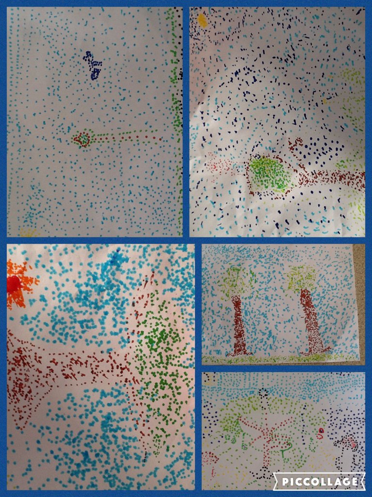 PFPSMrsW's tweet photo. Ask year 1 all about pointillism. What beautiful pictures they created. https://t.co/rsUjyyit4X https://t.co/lRfEibdB62