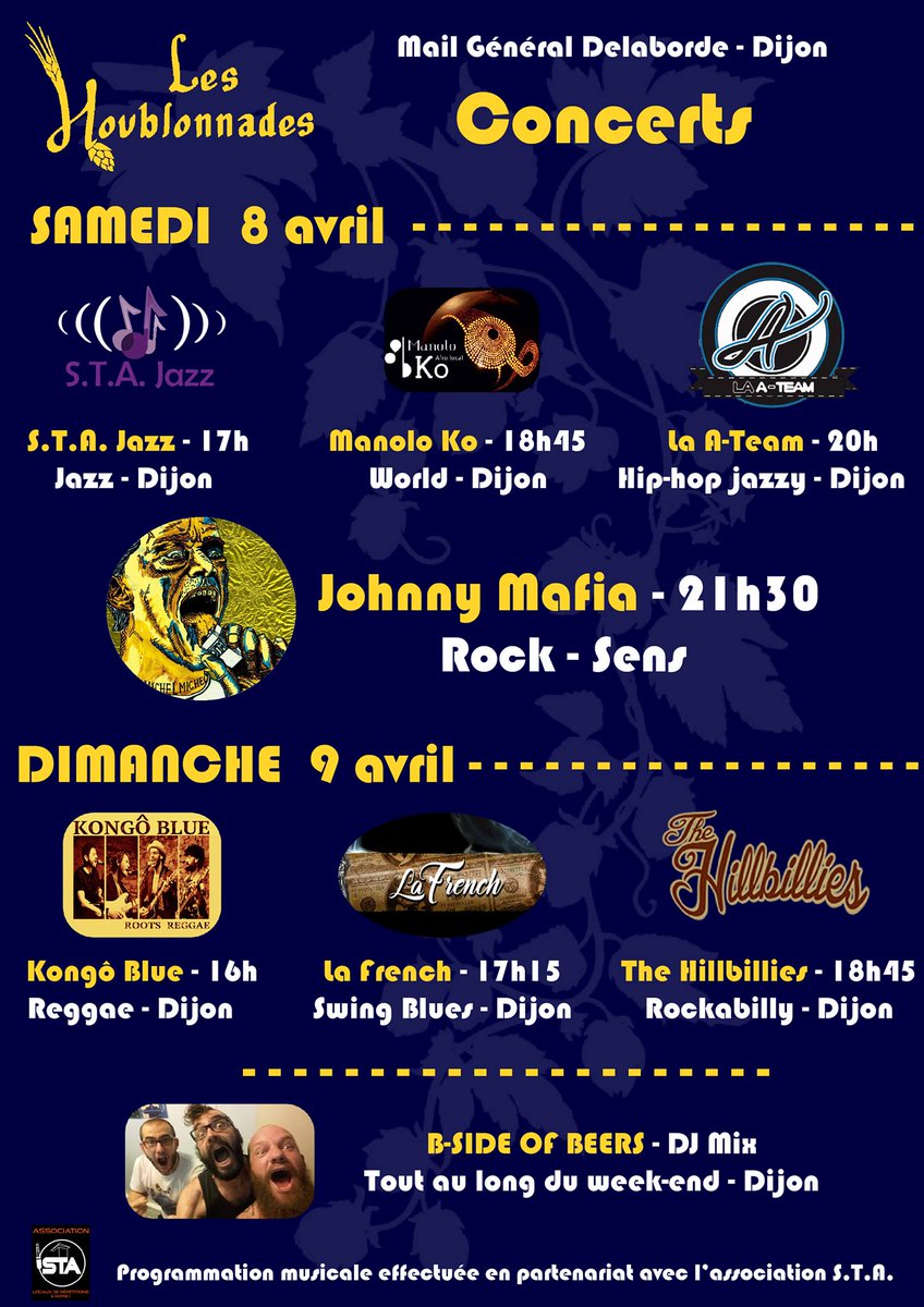 Vous l'attendiez avec impatience ? La voici enfin ....
La programmation musicale officielle des Houblonnades !