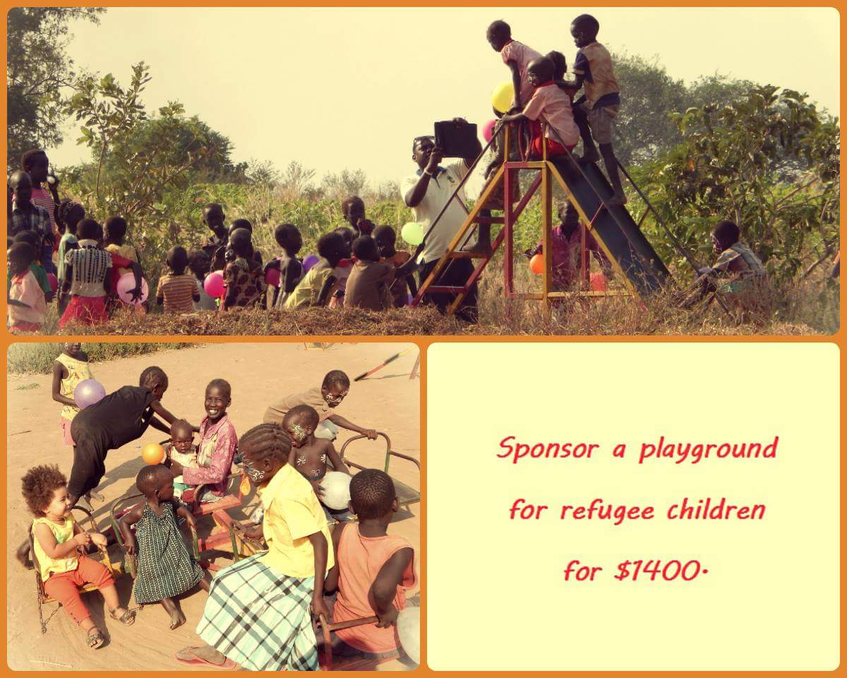 Time to support #southsudanese #refugeechildren with a #playground in Uganda refugee camp
