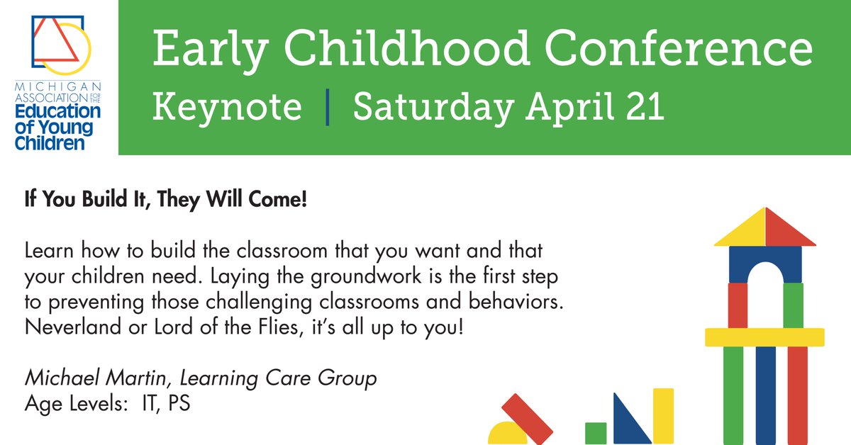 Will you be attending Saturday's keynote? Tell us what sessions you are excited for at this year's Early Childhood Conference! #miaeycecc