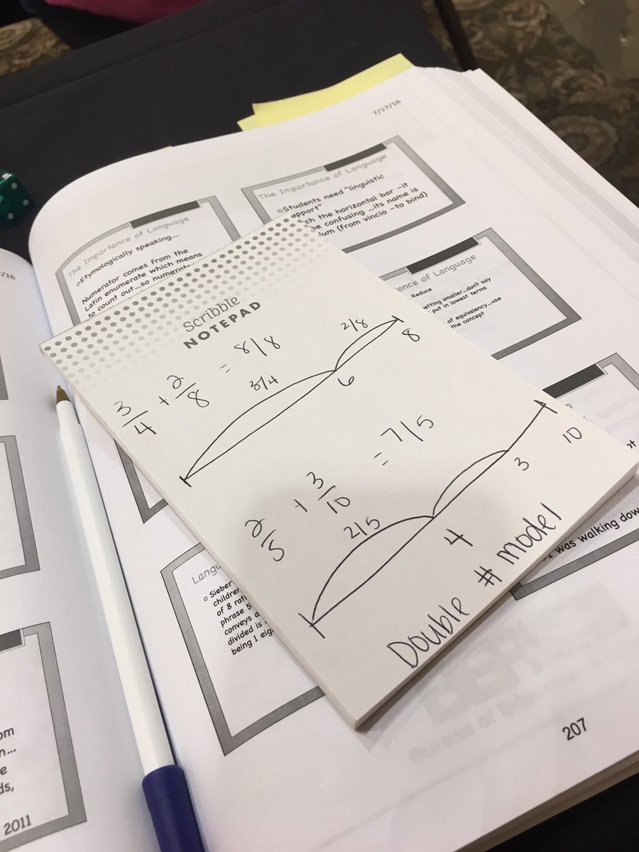 MrsHaleySchafer's tweet photo. Double number model to add fractions with unlike denominators. Mind blown. Thanks for sharing your knowledge @drnickimath https://t.co/FH2AstPMXB