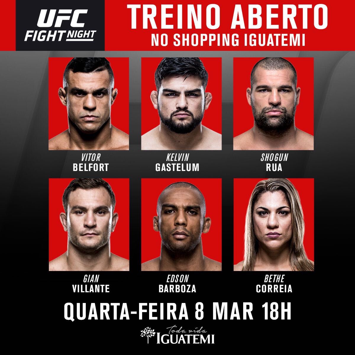 ShogunRua's tweet photo. Treino aberto do UFC Fortaleza chegando nessa Quarta-Feira as 18:00 horas galera! Lá no shopping Iguatemí. Fiquem ligados!
@ufc_brasil @ufc https://t.co/U9jTWmuUW0