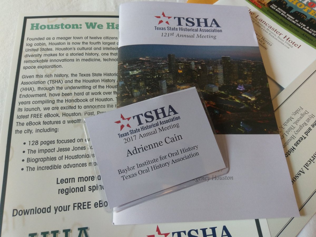 LibrarianCain's tweet photo. My #TSHA2017 experience was great! Esp being in my fav city #HOU. Now to gather all my receipts & start expense reports. 😩 #Back2Work #TSHA https://t.co/6zQQUgi0St