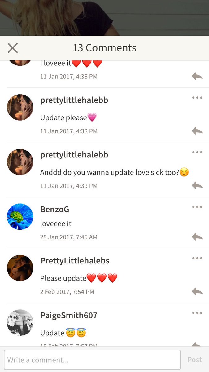 laurenhaleb's tweet photo. After all these comments I decided I owe you guys updates and finished stories, I'll work on it soon! https://t.co/xQk01qb26V