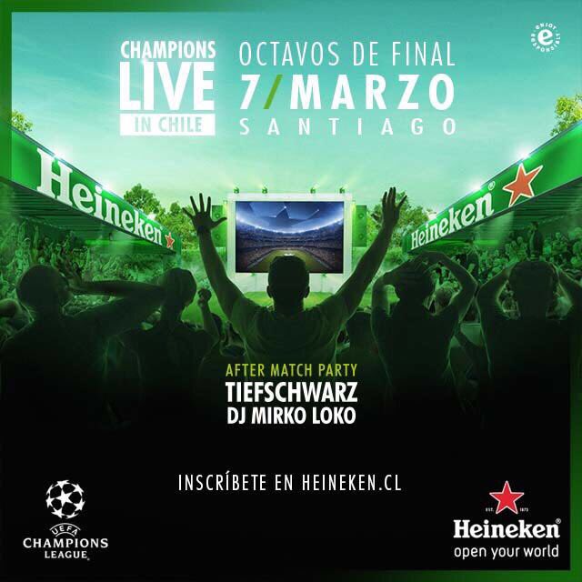 Ya queda poco y se nos viene con todo! ⚡👊🏻⚡ #ChampionsLiveCL #UCL <a href="/Heinekencl/">Heinekencl</a>