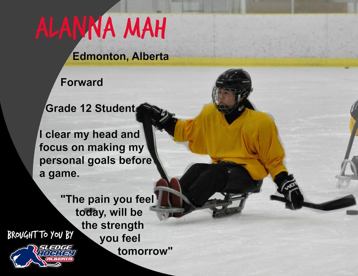 AlbertaSledge's tweet photo. Meet Alanna Mah! One of our forwards from Edmonton, Alberta!
#meettheplayers #forward #roadto2017CSHC #ABSledge https://t.co/OvkHAVN6xN