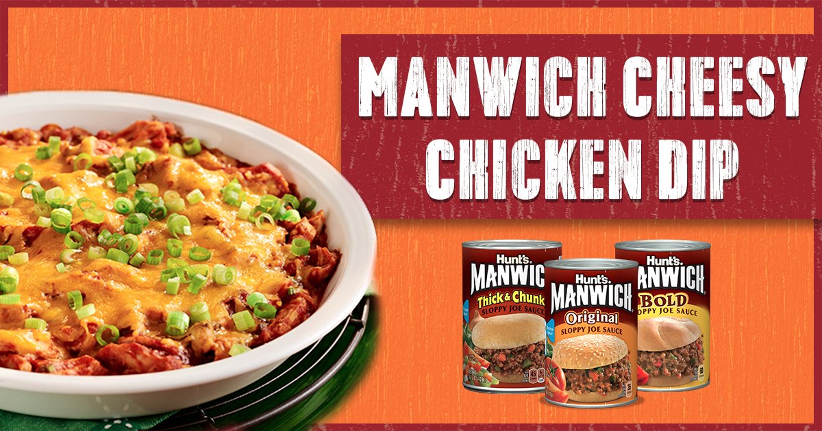 Today is National Chip and Dip Day. Clearly we are celebrating with Manwich Cheesy Chicken Dip #themoreyouknow  bit.ly/2kkmOxA