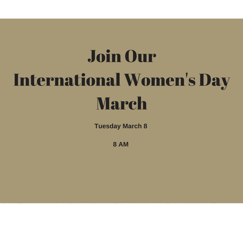 Join us Wednesday at the Denham Town Community Centre for a march in observation of #InternationalWomensDay at from 8:00 to 10:00 AM.