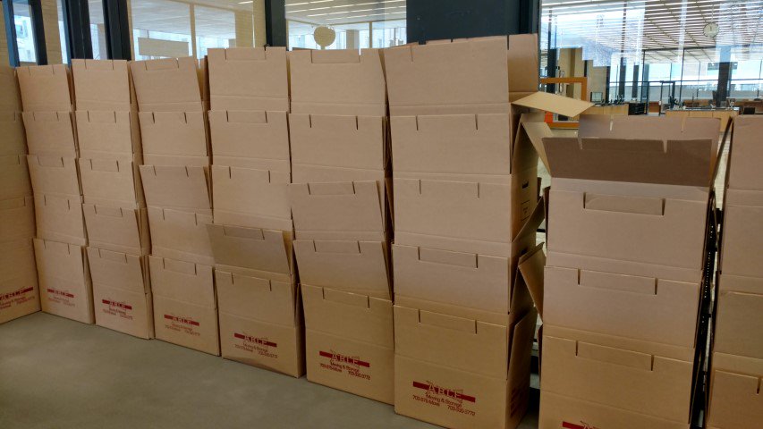 dcpl's tweet image. The packing up process has begun in #MLKLibrary. It&apos;s so weird to not see any of you around!