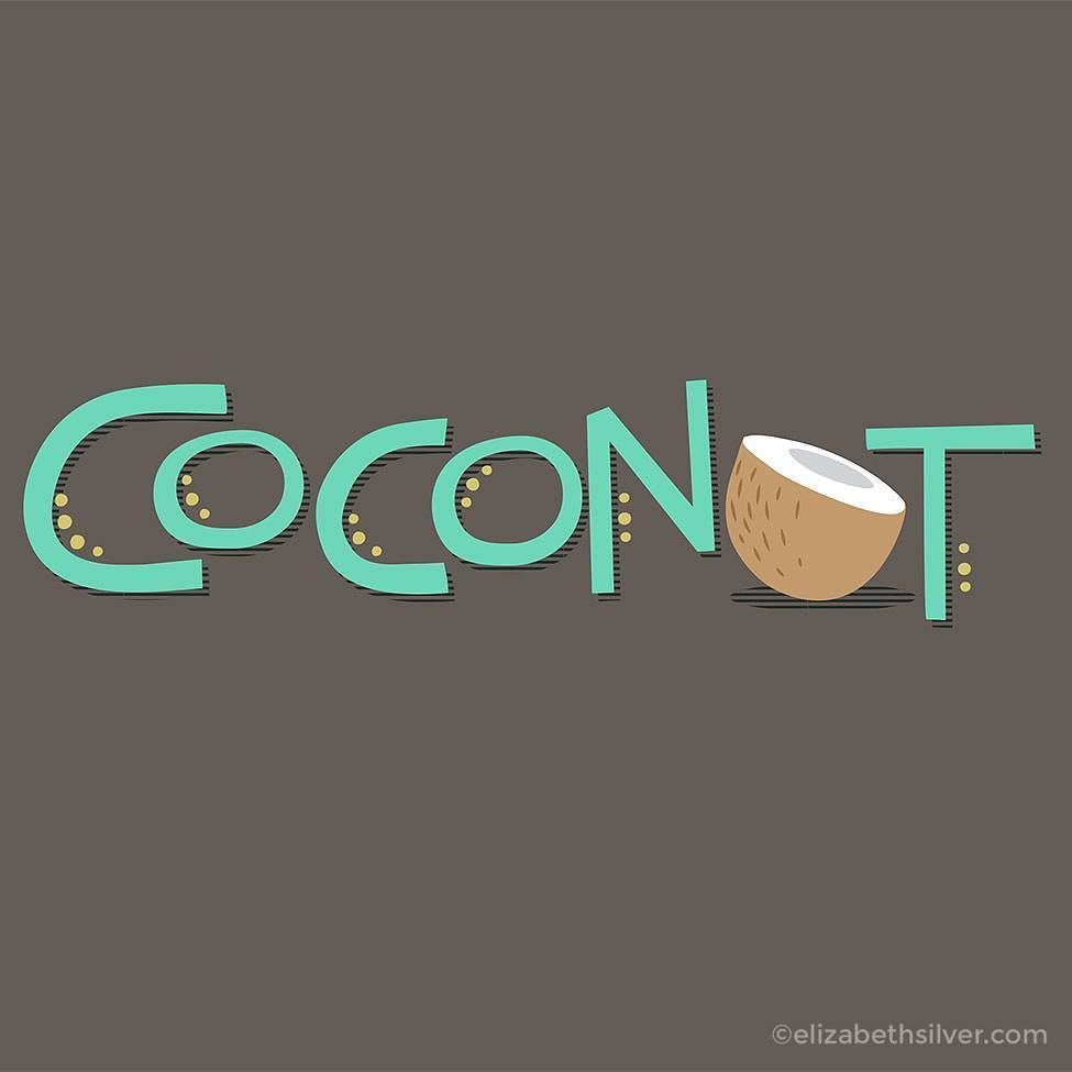 esilverdesign's tweet photo. 55/100: coconut typography
#the100dayproject #100dayproject #100daysofFruit #printandpat… https://t.co/NgJzv5Mq39 https://t.co/NB3pJG9hI8