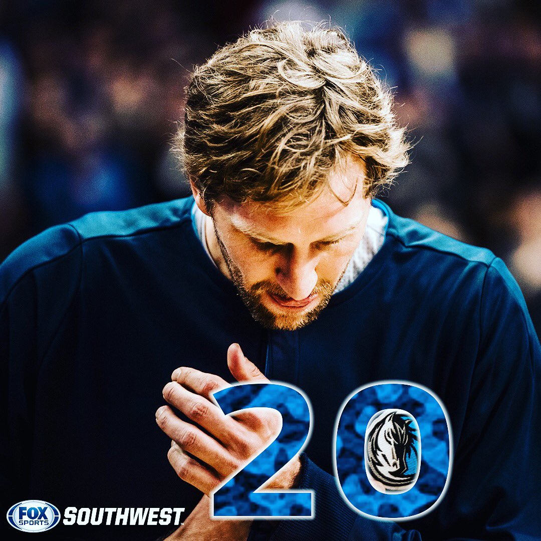 FanDuelSN_SW's tweet photo. Just 2️⃣0️⃣ to go. So. Close. Will it happen tomorrow night vs. the Lakers?! #MFFL #Dirk30k https://t.co/STGWBtZJ5q