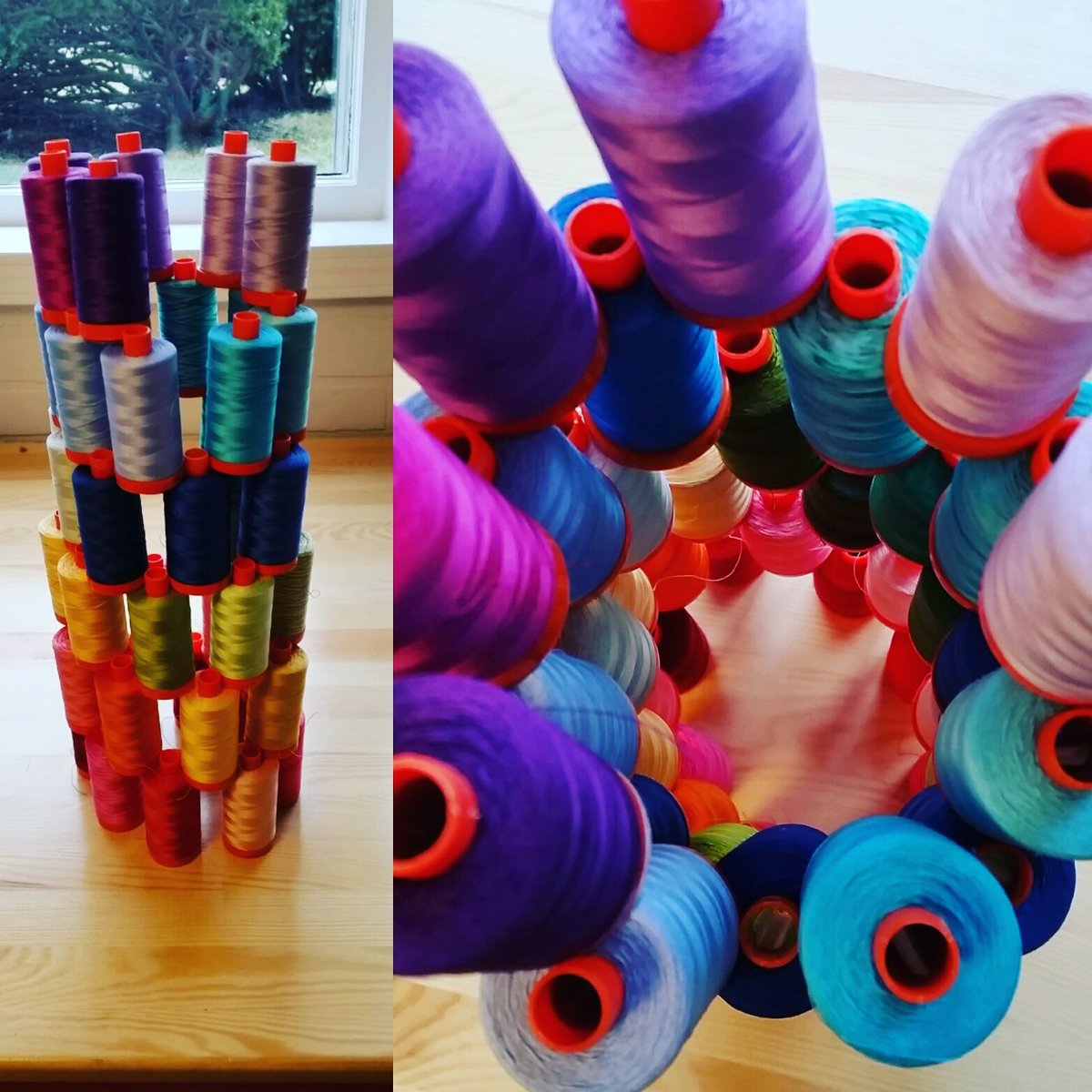 Tower of Aurifil Thread by Erin Davis Sew at Home Mummy