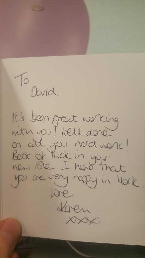 dhawthorne7791's tweet photo. Such a personal and lovely message from my tutor @MOLlearn @CIPD final workshop simple gestures go so far to motivate @CIPDstudents #cipd17 https://t.co/dM8G7pyX8s