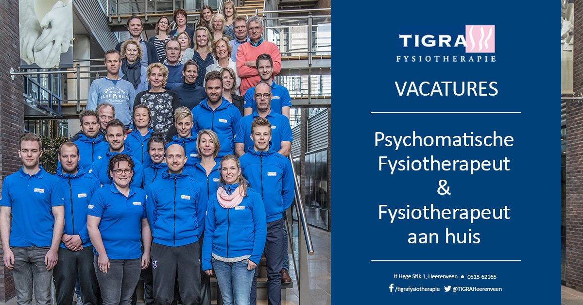 Kom jij ons team versterken? We hebben twee vacatures vrij! Bekijk ze hier tigraheerenveen.nl/vacatures  &amp; solliciteer! #fysiotherapeut #vacature