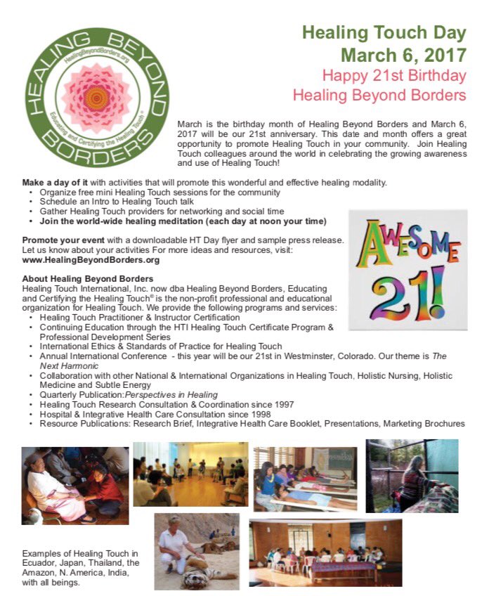 HealingByndBdr's tweet photo. It's #HealingTouch Day! How will you celebrate? https://t.co/jOn593hZOj