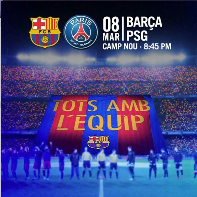PBGirona's tweet photo. Desplaçament a l'estadi 08/03: FCB-PSG
Hora sortida bus a les 17:45. Confirmar assistència 
Més info https://t.co/IjpIWLDFZu https://t.co/jf3EjZS44j