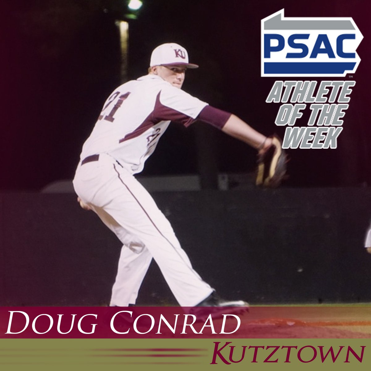 PSACsports's tweet photo. The #PSACbsb East Division Pitcher of the Week: Doug Conrad @KUGoldenBears https://t.co/9SeDfGEc11