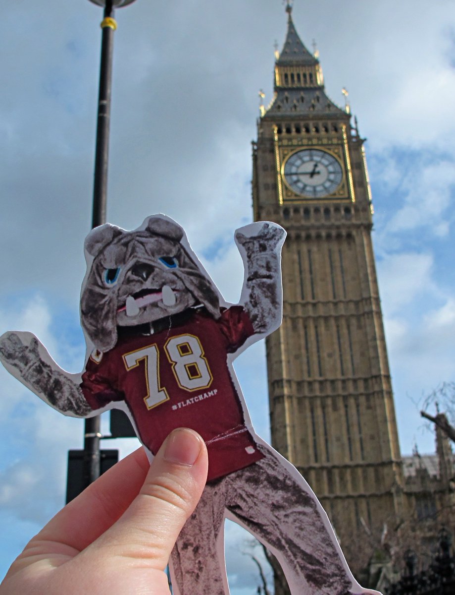 UMDAlumni's tweet photo. Spring break at UMD is finally here! Even #flatchamp is going on adventures... today he visited the Big Ben in London π¬π§ https://t.co/qv2mjCpjMo