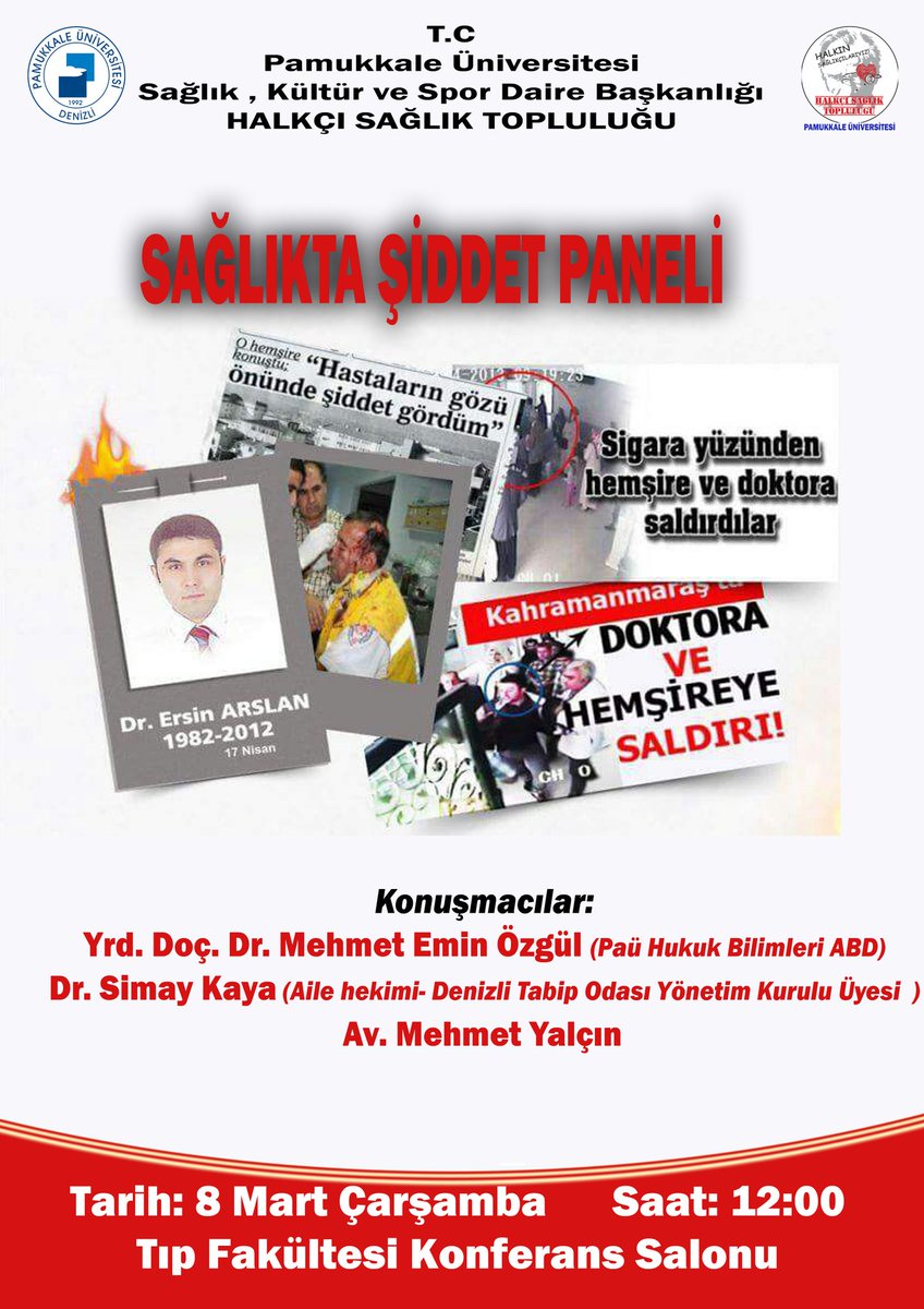 Nedenini irdelemek, çözüm için neler yapabileceğimizi tartışmak, haklarımızı öğrenmek için Sağlıkta Şiddet Panelimize hepinizi bekliyoruz.