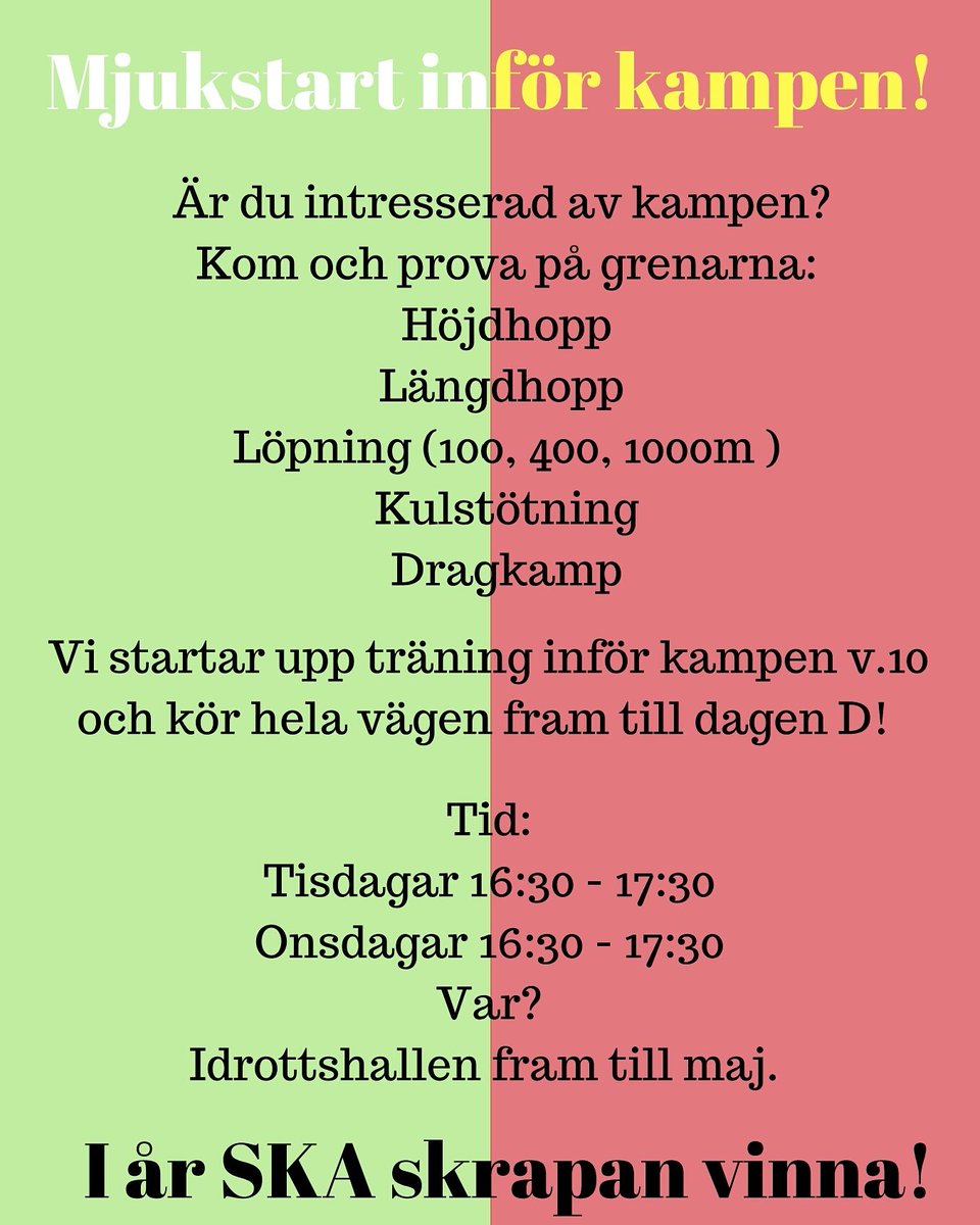 sifskrapan's tweet photo. Kom och träna med oss inför kampen, vi ses imorgon i idrottshallen! FORZA SKRAPAN💚 https://t.co/QPqthHElgm