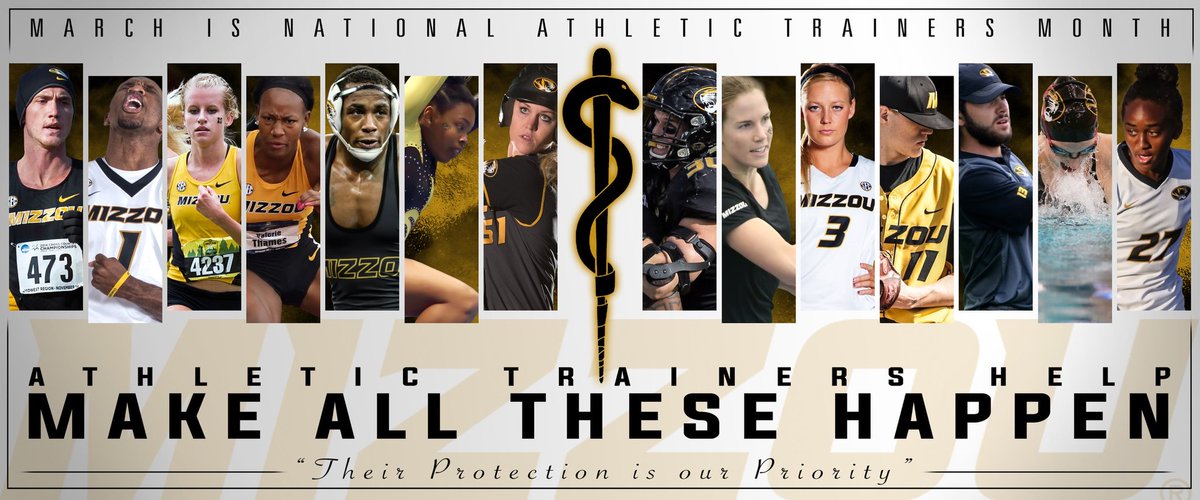 March is National Athletic Trainers Month! #MIZ  <a href="/MizzouATP/">Mizzou AT Program</a> <a href="/NATA1950/">NATA</a> <a href="/ColumbiaOrtho/">Columbia Orthopaedic</a> <a href="/muhealth/">MU Health Care</a> <a href="/MizzouATSA/">Mizzou ATSA</a> <a href="/MizzouAthletics/">Mizzou Athletics</a>