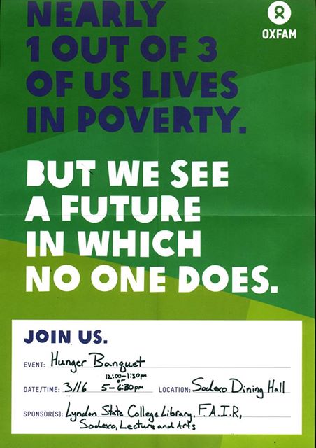 Hunger Banquet @LyndonVSC on 3/16 @lyndondining #hungerbanquet