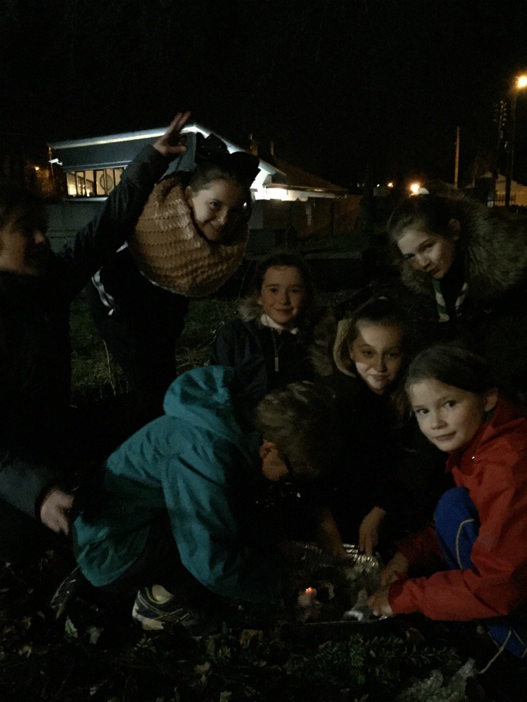 Skill night - cubs enjoy using flints to light fires tonight